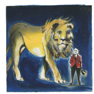 Illustration originale "l'Homme à la tête de Lion"
