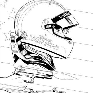 Illustration originale de l'ex-libris "Michel Vaillant - Rédemption" TT